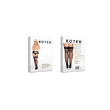 Dresuri Kotek Negre Pentru Portjartiere Plus Size - Material subtire 20 Den, Banda din Dantela - Compatibil cu orice tip de portjartiere - Moale si rezistent