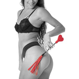 Croseta Amor pentru jocuri BDSM, mini flogger bici inclus, piele ecologica, ideala pentru calatorii si depozitare discreta"