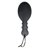 Paddle Amor BDSM rosu pentru jocuri erotice, compact, din piele ecologica, fata moale si rigida, cu curea de prindere