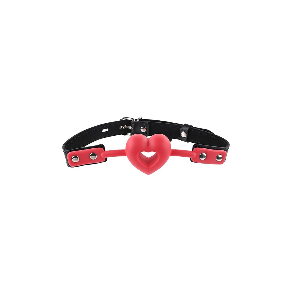 Gag respirabil in forma de inima pentru BDSM, reglabil, ideal pentru incepatori, jucarie dominare si control