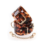 Catuse Bondage Sportsheets Amber Animal, Animal Print, cu lant detasabil, catarame ajustabile