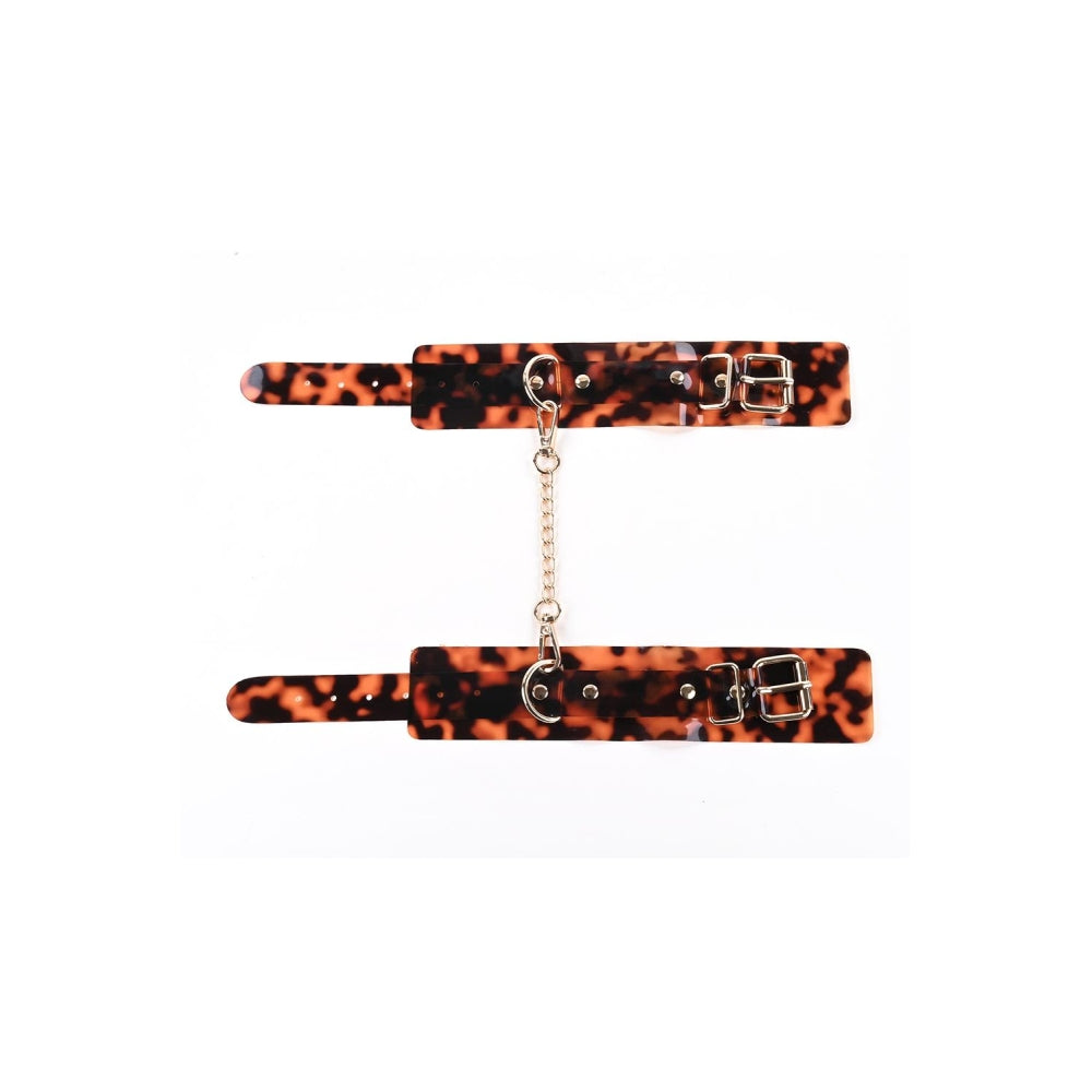 Catuse Bondage Sportsheets Amber Animal, Animal Print, cu lant detasabil, catarame ajustabile