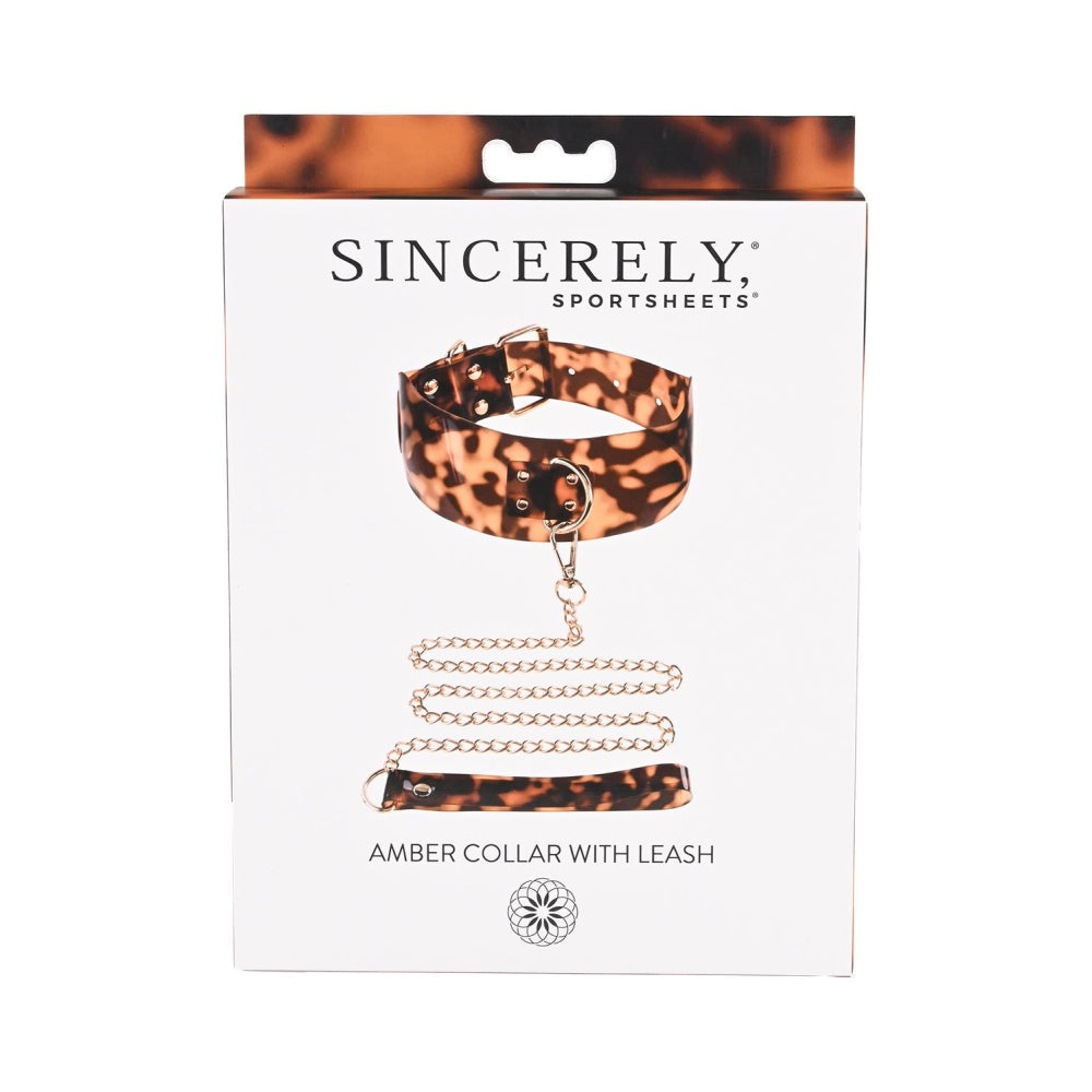 Zgarda - Lesa Fetish Sportsheets Amber Animal, Animal Print, cu lesa detasabila