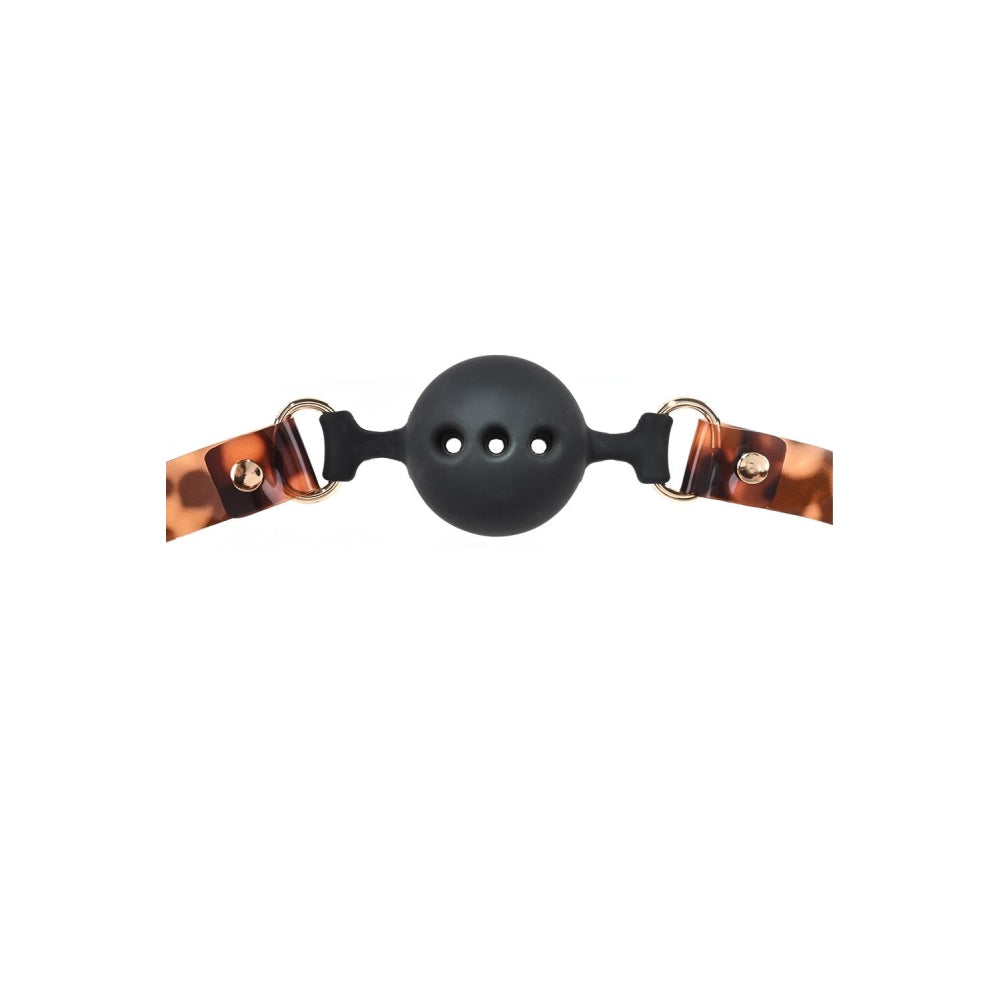 Calus BDSM cu Bila Sportsheets Amber Animal Ball Gag, Animal Print, usor de respirat