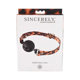 Calus BDSM cu Bila Sportsheets Amber Animal Ball Gag, Animal Print, usor de respirat