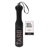 BDSM Paleta Brat din Piele Artificiala – Lasa Amprenta „BRAT”, Cu Bucla pentru Prindere si Impact Puternic