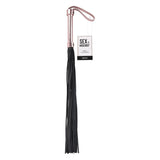 Flogger Bici BDSM piele sintetica 43 cm cu 30 fire, maner cu bucla pentru jocuri fetis si dominare