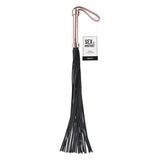 Flogger Bici BDSM piele sintetica 43 cm cu 30 fire, maner cu bucla pentru jocuri fetis si dominare
