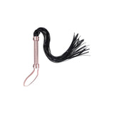 Flogger Bici BDSM piele sintetica 43 cm cu 30 fire, maner cu bucla pentru jocuri fetis si dominare