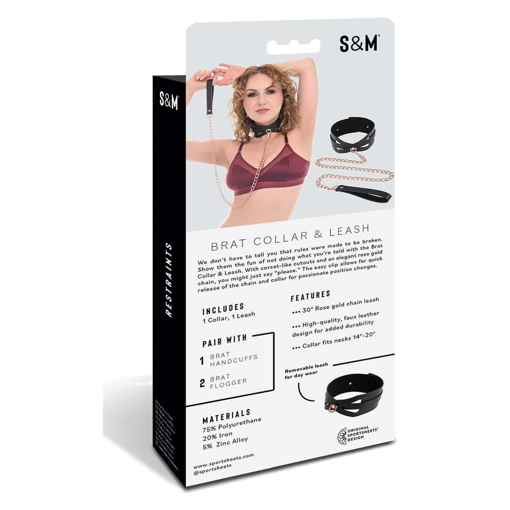 Zgarda Guler si Lant Brat Reglabil BDSM/Fetis, 76 cm Lant Auriu-Roz, BDSM Colier Piele Ecologica pentru Jocuri de Rol, Guler Fetish pentru Cupluri