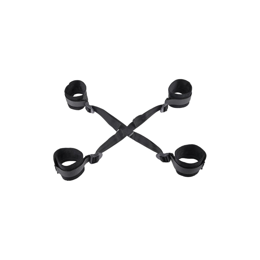 Set Catuse BDSM Bondage Hogtie Reglabil Dream Toys pentru Bondage cu 4 Catuse Moi pentru Incheieturi si Glezne - Curele Ajustabile pentru Imobilizare Confortabila
