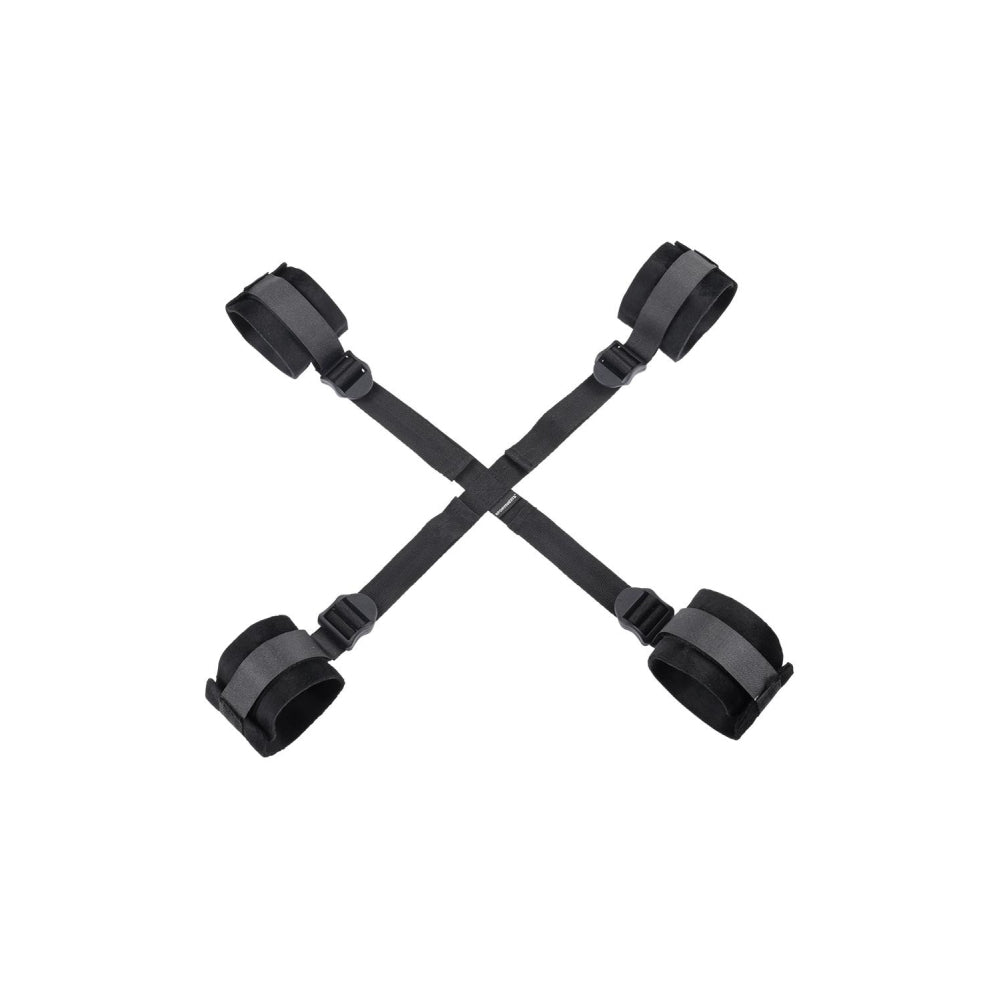 Set Catuse BDSM Bondage Hogtie Reglabil Dream Toys pentru Bondage cu 4 Catuse Moi pentru Incheieturi si Glezne - Curele Ajustabile pentru Imobilizare Confortabila