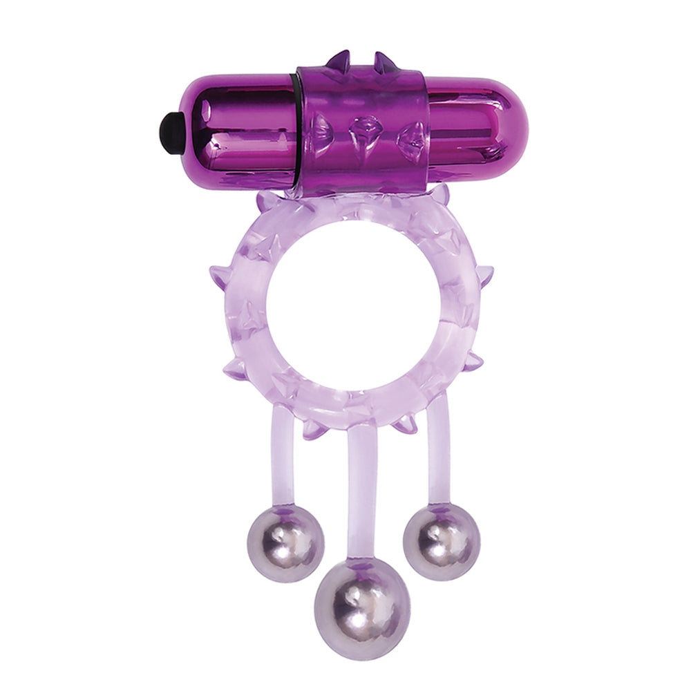 Inel Penis Vibrator cu 3 Bile Stimulante si Bullet Detasabil, 10 Viteze, Impermeabil, Jucarie Sexuala pentru Cupluri