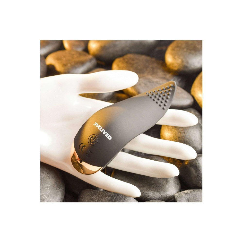 Vibrator Flexibil in forma de limba Evolved Tip Tingler - Negru, texturat cu nodule stimulante - 10 Moduri Vibratii - materiale sigure si confortabile - perfect pentru jocurile solo sau in cuplu - impermeabil, incarcare USB