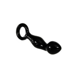 Stimulator de Prostata din Sticla A&E Adam's Glass Prostate Massager, Negru, 11.4 cm, cu maner inelat