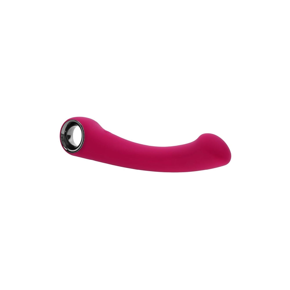 Vibrator Punctul G Evolved Pleasure Curve, Roz, 19 cm, cu sistem de prindere inelat, 10 Moduri Vibratii, Impermeabil