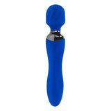 Vibrator Dublu Selopa Blue Belle, Albastru, capat sand flexibil, capat vibrator inserabil, 19.9 cm, 7 Moduri Vibratii, motor dublu independent