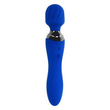 Vibrator Dublu Selopa Blue Belle, Albastru, capat sand flexibil, capat vibrator inserabil, 19.9 cm, 7 Moduri Vibratii, motor dublu independent