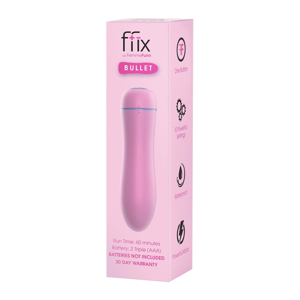 Vibrator mini Femme Funn FFIX - vibrator puternic si discret - mini masator personal roz 11.2 cm - jucarie reincarcabila, impermeabila - bullet vibrator pentru placere intima