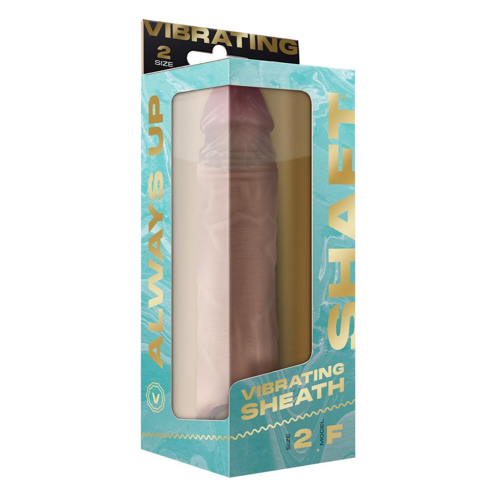Prelungitor de Penis Vibrant Shaft Size 2 Pine - Culoarea Pielii, 22 cm - 8 Moduri Vibratii - Telecomanda Wireless - Reincarcabil si Rezistent la Apa