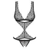 Body Obsessive Firella Open Crotch, L/XL, Negru, Dantela