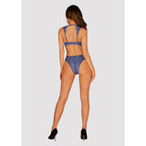 Set Lenjerie Sexy 2 Piese Obsessive Gisela - Sutien & Chilot din dantela albastra - Ideal pentru nopti seducatoare