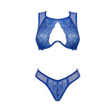 Set Lenjerie Sexy 2 Piese Obsessive Gisela - Sutien & Chilot din dantela albastra - Ideal pentru nopti seducatoare