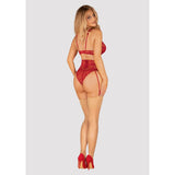 Obsessive Lenjerie Erotica Portjartier Lonesia, Rosu, L/XL
