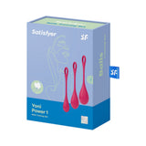 Satisfyer Yoni Power 1 Bile Kegel - Greutati pentru Exercitii Kegel, Bile Ben Wa, Antrenament Pelvian, Intarire Muschi, Ideal pentru Incepatori, Set 3 Piese (Rosu)