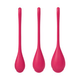 Satisfyer Yoni Power 1 Bile Kegel - Greutati pentru Exercitii Kegel, Bile Ben Wa, Antrenament Pelvian, Intarire Muschi, Ideal pentru Incepatori, Set 3 Piese (Rosu)