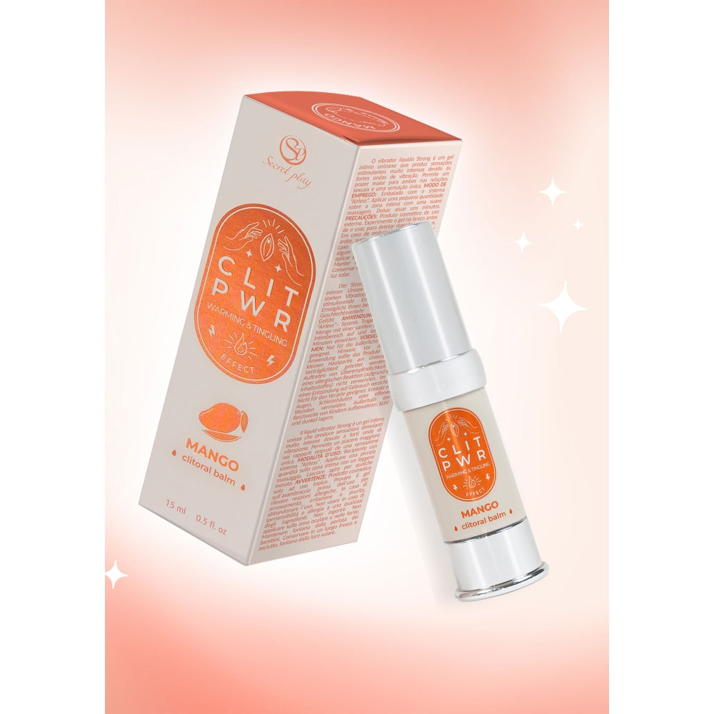 Balsam Clitoris Intens CLIT PWR Secret Play - Stimuleaza Sensibilitatea, Caldura, Vibratii, Aroma de Mango, 15 ml