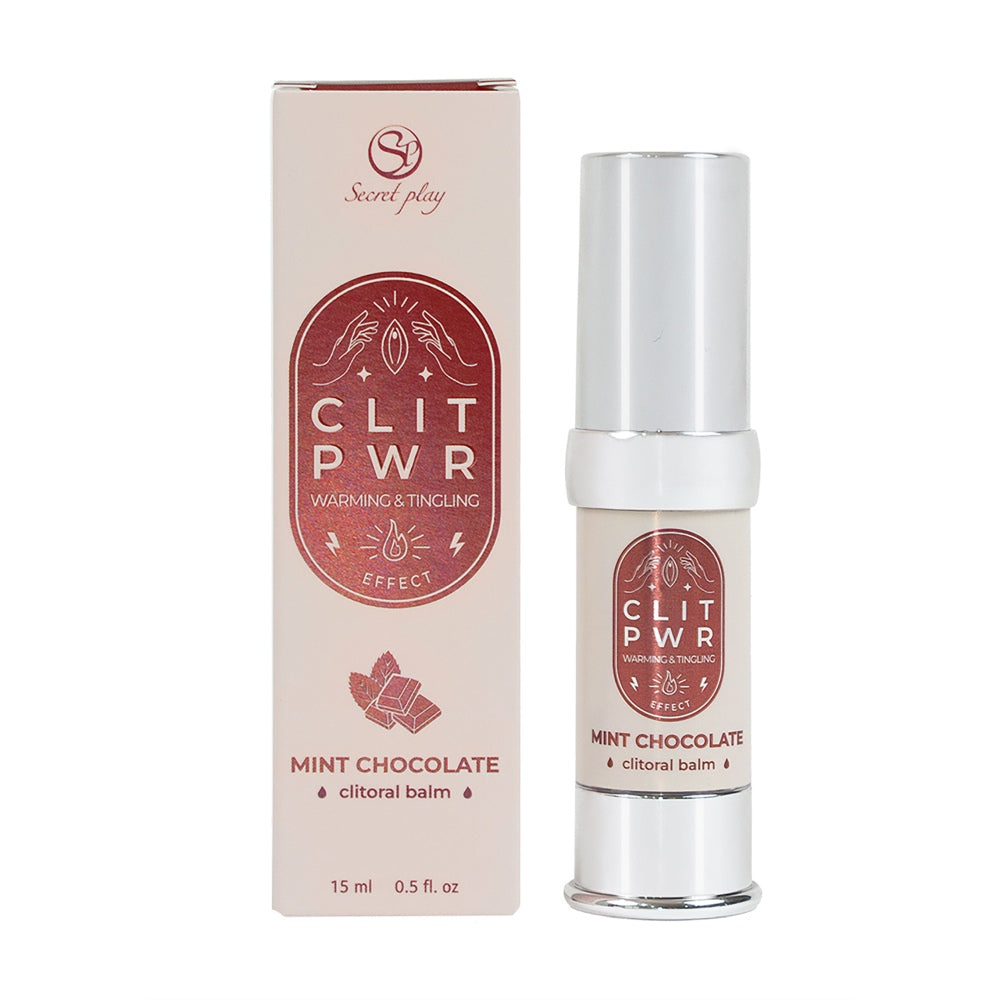 Balsam Clitoris Intens CLIT PWR Secret Play - Stimuleaza Sensibilitatea, Caldura, Vibratii, Aroma de Ciocolata Menta, 15 ml
