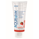 Lubrifiant pe baza de apa Joydivision AQUAglide Capsuni 100ml, vegan, cu aroma senzuala de capsuni, compatibil cu prezervative din latex, lubrifiant cristal-clear