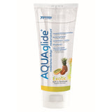 Lubrifiant pe baza de apa Joydivision AQUAglide Tropical, vegan, cu aroma senzuala de capsuni, compatibil cu prezervative din latex, lubrifiant cristal-clear, 100ml