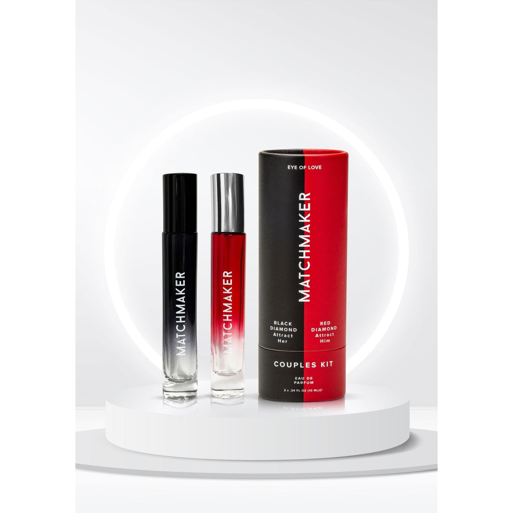 Parfum cu Feromoni Kit pentru Cupluri | Matchmaker Black Diamond 10 ml & Red Diamond 10 ml | Parfum pentru EL si pentru EA | Vegan, Cruelty-free