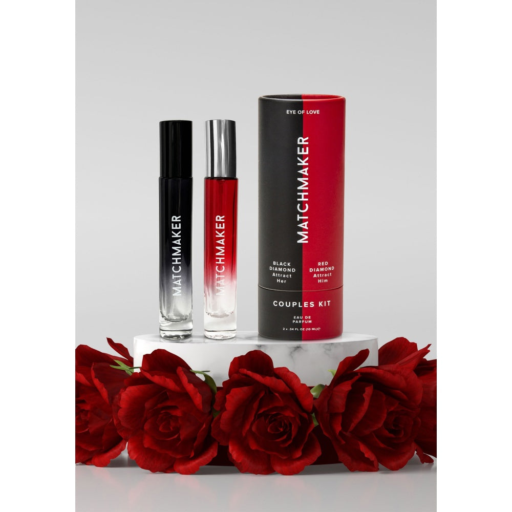 Parfum cu Feromoni Kit pentru Cupluri | Matchmaker Black Diamond 10 ml & Red Diamond 10 ml | Parfum pentru EL si pentru EA | Vegan, Cruelty-free