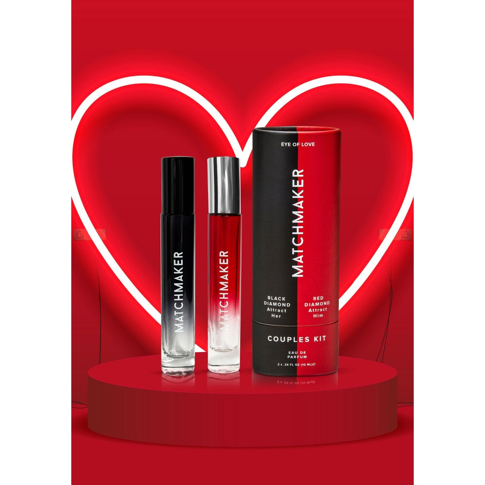 Parfum cu Feromoni Kit pentru Cupluri | Matchmaker Black Diamond 10 ml & Red Diamond 10 ml | Parfum pentru EL si pentru EA | Vegan, Cruelty-free