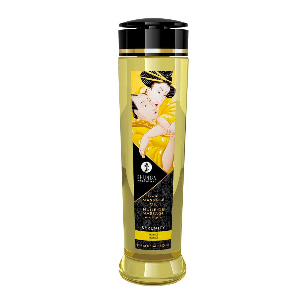 Ulei Masaj Erotic Natural Shunga, 100% Uleiuri Presate la Rece, Aromaterapie, Vitamina E, Fara Reziduuri Grase, Aroma de Cocos, 240 ml
