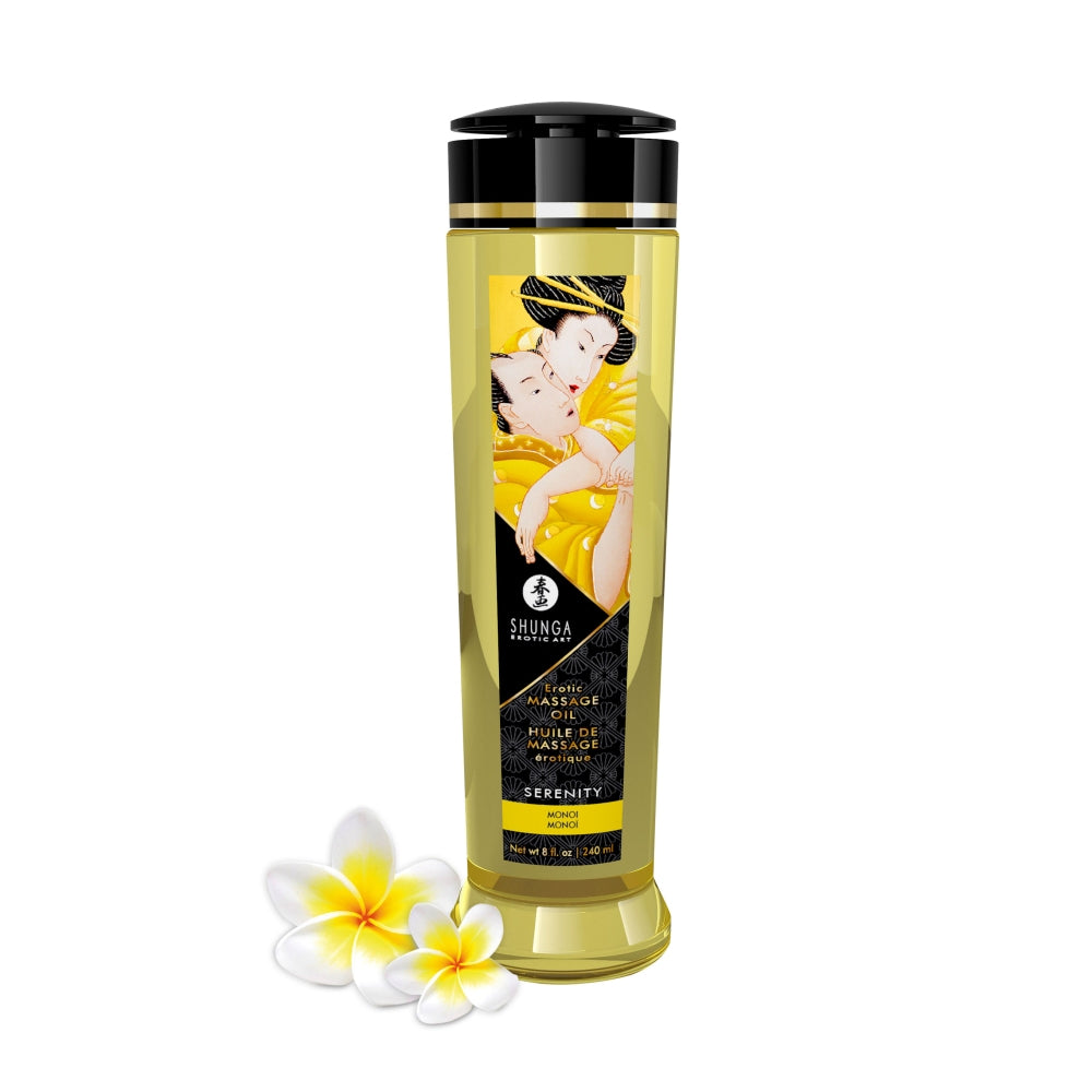 Ulei Masaj Erotic Natural Shunga, 100% Uleiuri Presate la Rece, Aromaterapie, Vitamina E, Fara Reziduuri Grase, Aroma de Cocos, 240 ml
