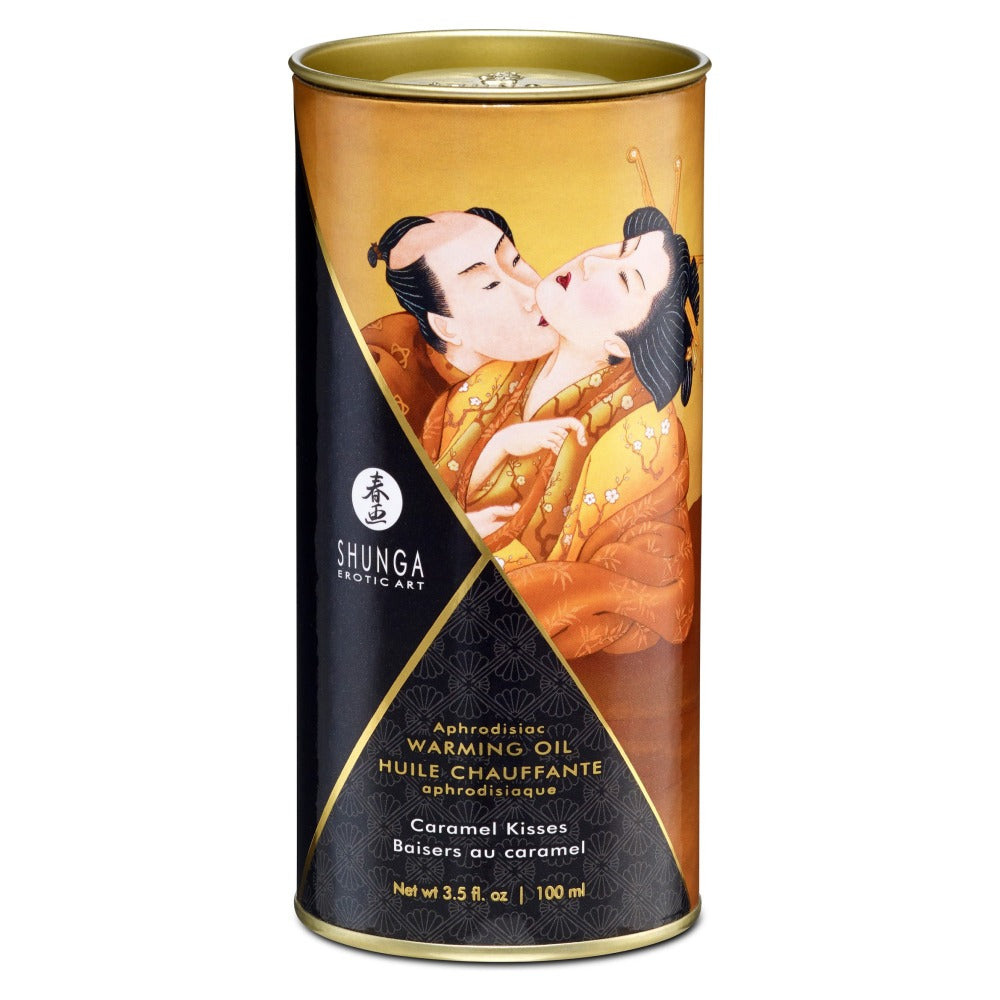 Ulei Afrodiziac Incalzitor Shunga 100 ml – Caramel Kisses - sigur pentru consum, ingrediente naturale de calitate