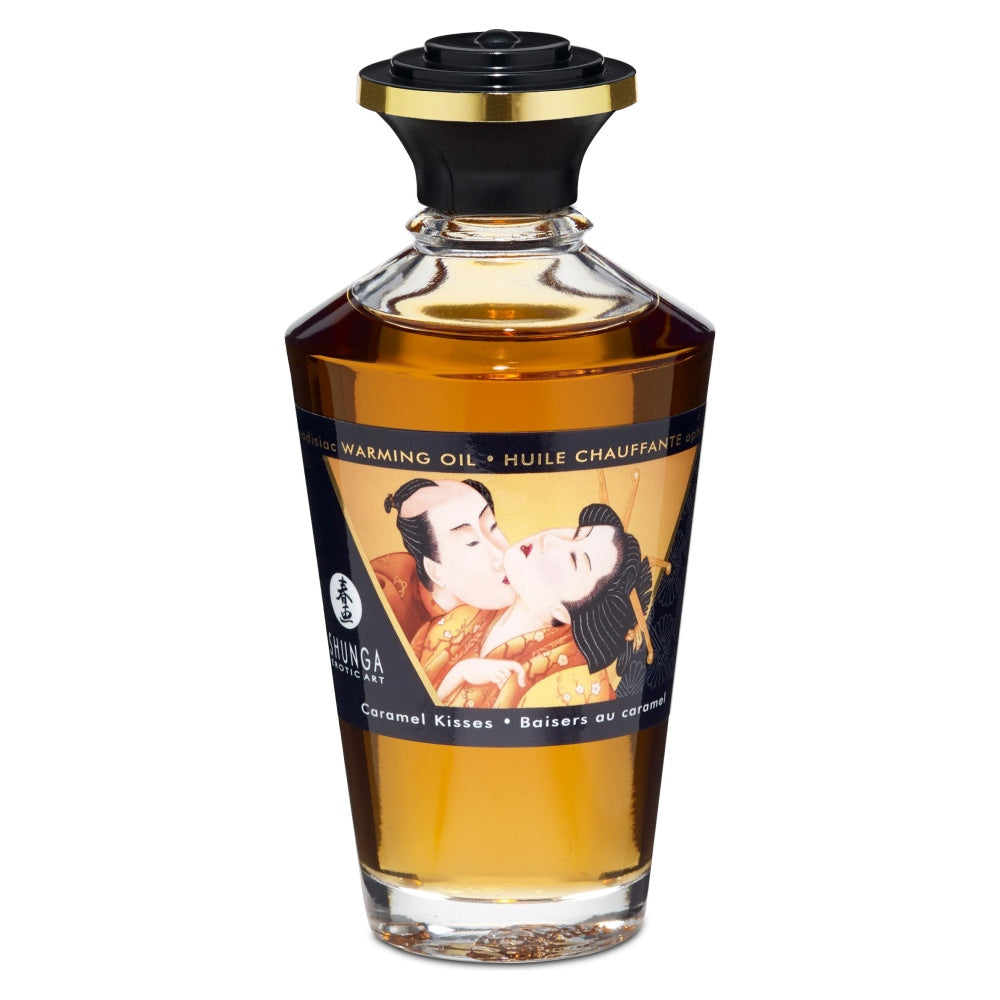 Ulei Afrodiziac Incalzitor Shunga 100 ml – Caramel Kisses - sigur pentru consum, ingrediente naturale de calitate