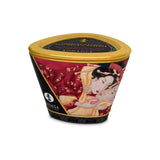 Lumanare de Masaj Shunga 170 ml - aroma afrodisiaca de capsuni si vin spumant - ceara topita se transforma in ulei cald de masaj - timp de ardere de pana la 40 de ore