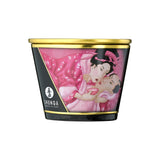 Lumanare de Masaj Shunga 170 ml - aroma afrodisiaca de trandafir - ceara topita se transforma in ulei cald de masaj - timp de ardere de pana la 40 de ore