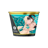 Lumanare de Masaj Shunga 170 ml - aroma afrodisiaca de flori exotice - ceara topita se transforma in ulei cald de masaj - timp de ardere de pana la 40 de ore