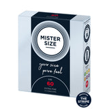 Prezervative Mister Size 60 mm - Prezervative Subtiri de grosime larga, fabricat din latex de cauciuc natural - Pachet 3 Bucati