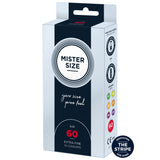 Prezervative Mister Size 60 mm - Prezervative Subtiri de grosime larga, fabricat din latex de cauciuc natural - Pachet 10 Bucati