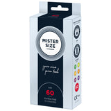 Prezervative Mister Size 60 mm - Prezervative Subtiri de grosime larga, fabricat din latex de cauciuc natural - Pachet 10 Bucati