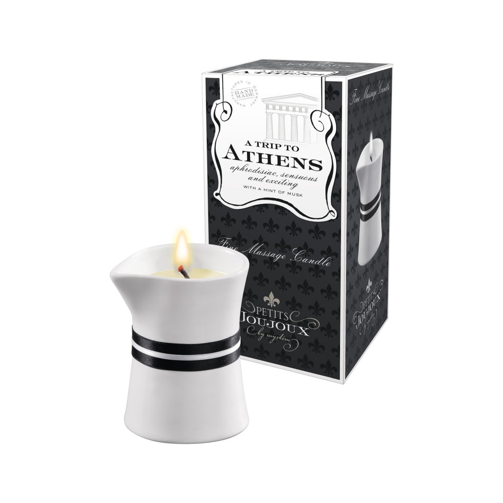 Lumanare Masaj Petits Toujoux Athens 120 gr - Mosc si Patchouli - Sigur si fara chimicale - Ingrediente naturale premium