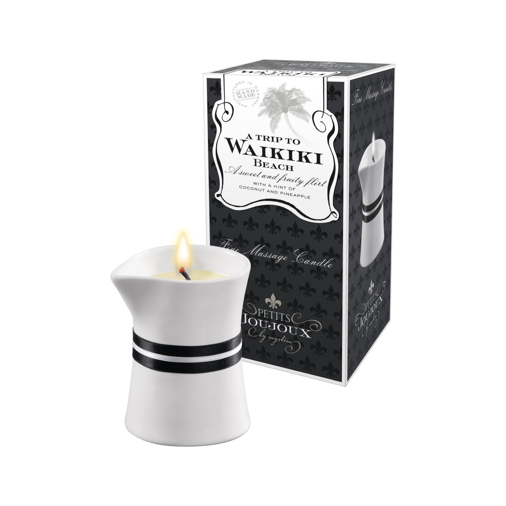 Lumanare Masaj Petits Toujoux Waikiki 120 gr - Cocos si Ananas - Sigur si fara chimicale - Ingrediente naturale premium