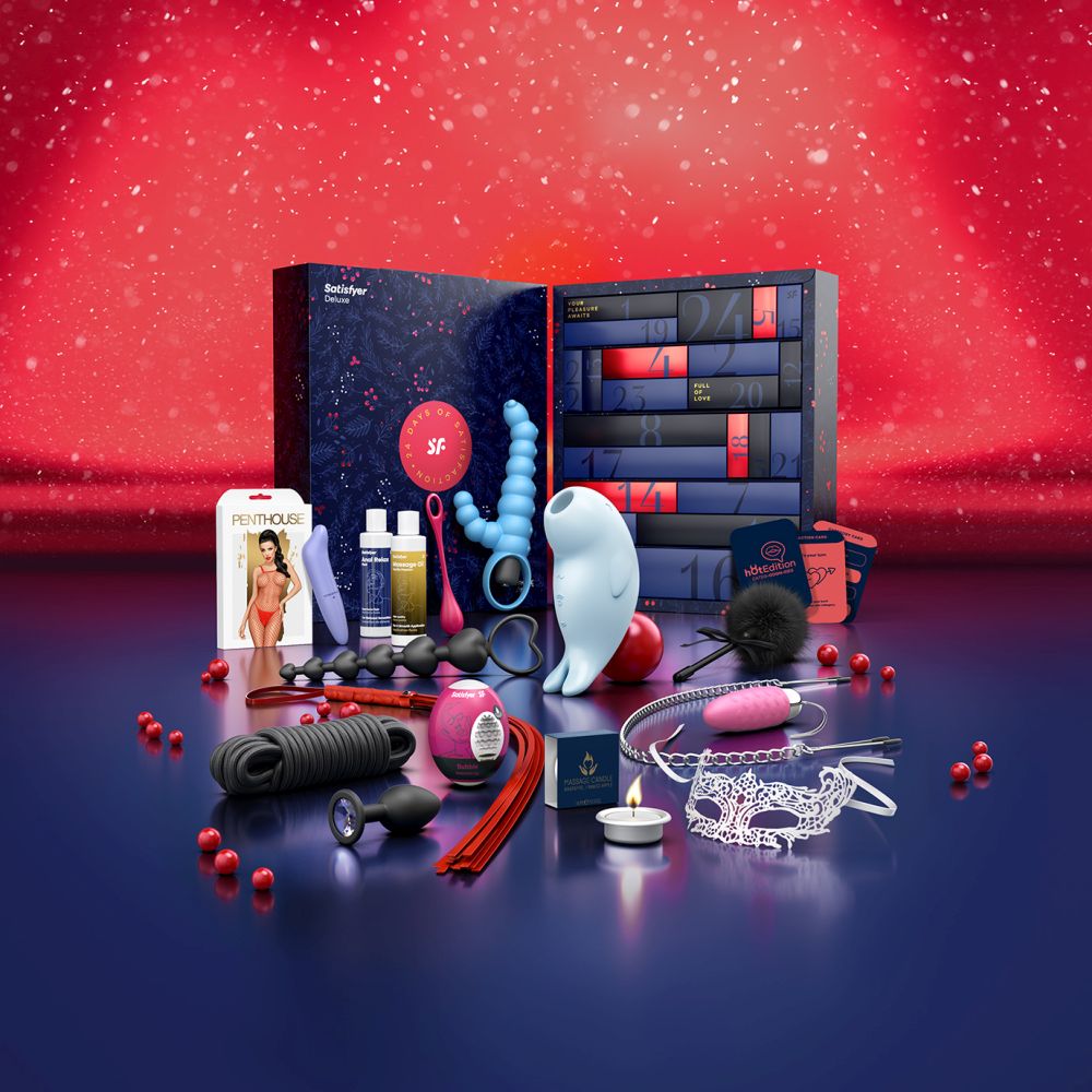 Satisfyer Calendar Advent 2024 - Jucarii Erotice, Vibrator Air Pulse, Ulei de Masaj si Lichid Anal Relax, 24 Surprize pentru Placeri Senzuale